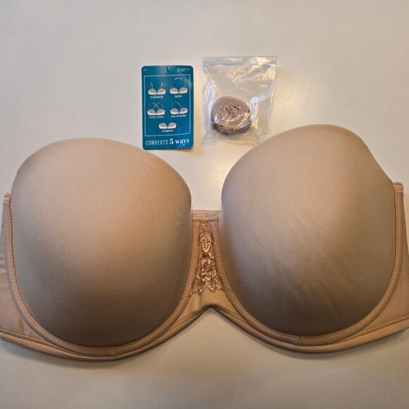 Vanity Fair Strapless/Converter Bra Size 38DD - Picture 2 of 9